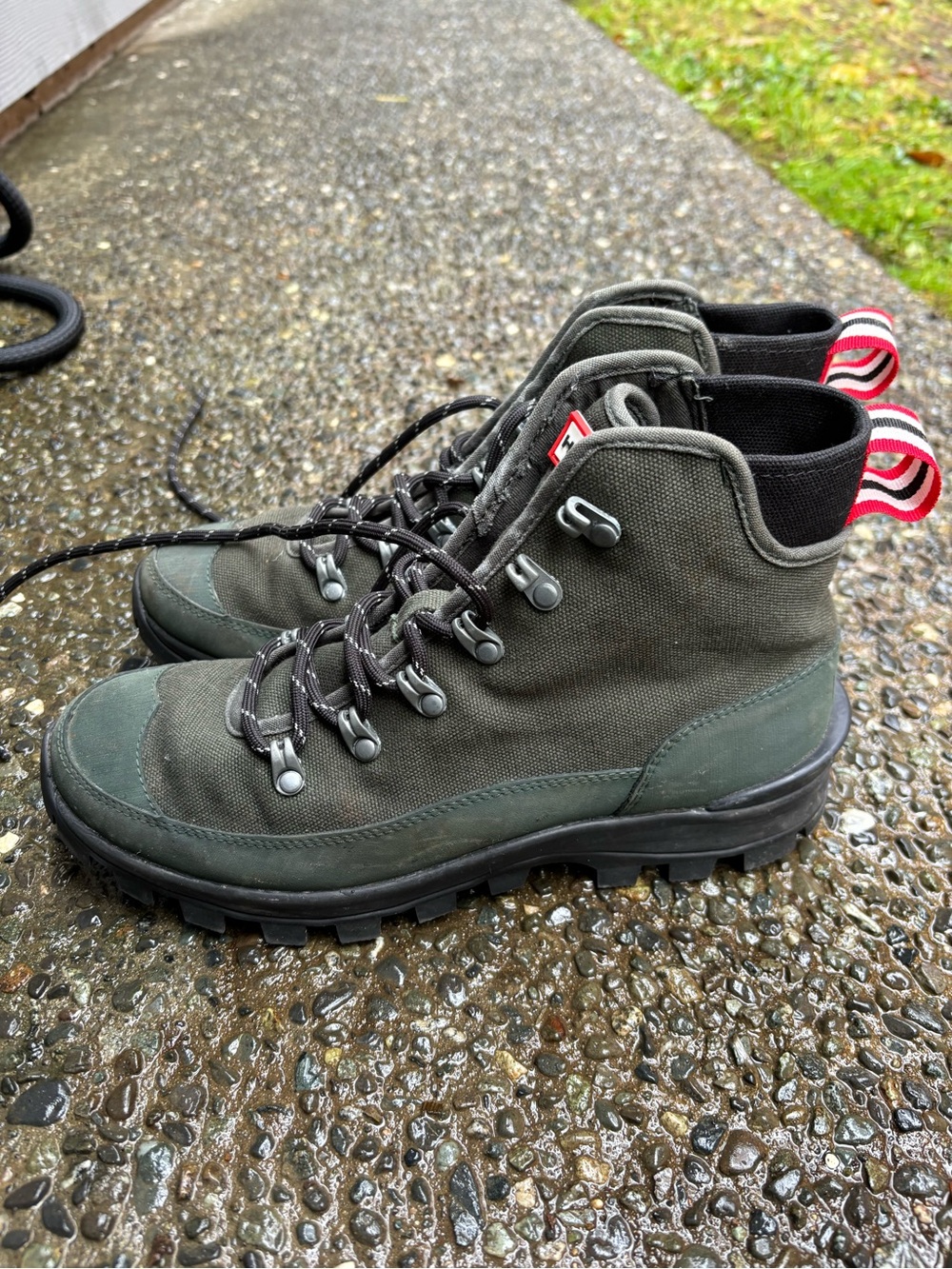 Hunter Olive Green Women's Combat Boots